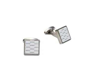 Gemelos cuadrados de titanio y cuero Tateossian para hombre $425 nuevos en caja Foto 1 de 3