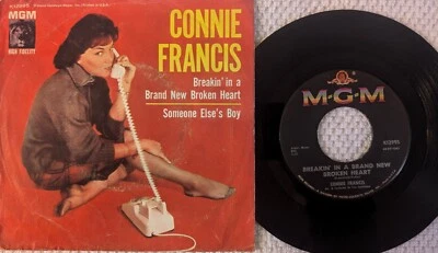 CONNIE FRANCIS, 7" 45 w/PIC SLV, Breakin' in a Brand New Broken Heart, Plays VG+ - Image 1 of 2