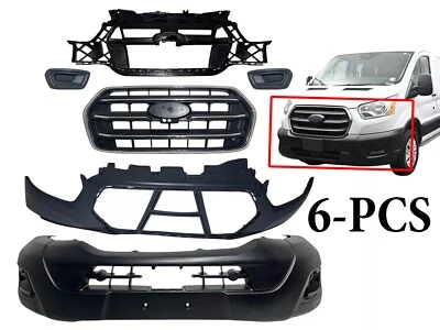 New Fits 2020 Ford Transit Front Bumper Upper Lower Cover Grille Fog Light Cover Foto 1 de 4