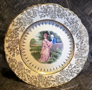 Translucent China Warranted 22 Karat Gold Plate 8" - Picture 1 of 5
