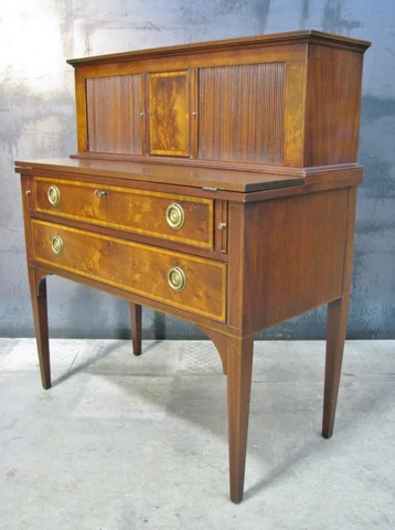 Mahogany Hepplewhite Style Federal Writing Desk By High-End Maker Beacon Hill Cover