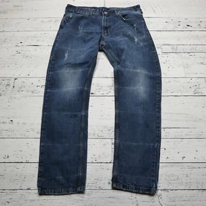 VINTAGE Sean John Jeans Size 34x32 Blue Denim Straight Leg Y2K Flap Pockets - Picture 1 of 8