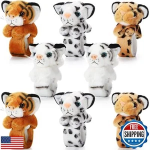 Lenwen 8 Pcs Tiger Leopard Stuffed Animals Slap Bracelets for Kids Plush Anim - Picture 1 of 5