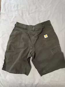Carhartt Black Cargo Work Shorts Relaxed Fît Mens Size 33 Utility Workwear - Picture 1 of 5