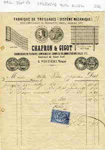 Dépt 86 - Poitiers Bld du Grand Cerf - Belle Entête Secteur Métallurgie de 1879 - Picture 1 of 1