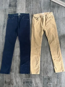 J.Crew Crewcuts Boys 14 Corduroy Pants Adjustable Khaki & Navy Blue (NWT) Lot - Picture 1 of 2