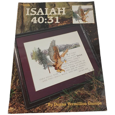 Vtg Leisure Arts ISAIAH 40:31 USA Donna Vermillion Giampa Cross Stitch Booklet - Image 1 of 4
