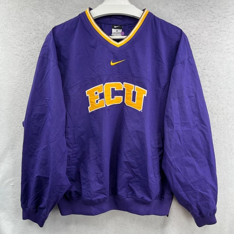 East Carolina Pirates Pullover Windbreaker  NCAA Purple Gold Nike Mens Medium Cover
