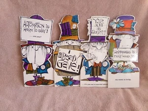 Lot of 4 1960’s/70s Hallmark Contemporary Standup Cards Your Job Is Secure! MORE - Picture 1 of 20
