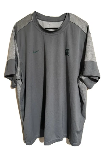 Michigan State Spartans Shirt Nike Football Dri-Fit Men's Size 2XL Go Green Cover