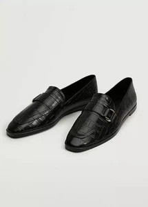 MNG Slip-On Black Rick Shoes Moccasin Loafer By Mango SIZE: UK-7 , EUR-40 - Picture 1 of 11