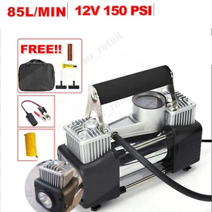 12V Car Air Compressor Portable Tyre Inflator Deflator Hose Truck Pump 4WD Auto - Picture 1 of 11
