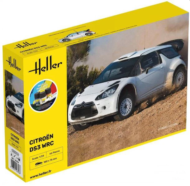 KIT MODELLINO AUTO STATICO HELLER CITROEN DS3 WRC STARTER MODELLISMO SCALA 1:24 - Immagine 1 di 1