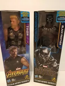 2 - Hasbro Marvel BLACK PANTHER & THOR Titan Hero Series 12" Figuren / Neu - Bild 1 von 3