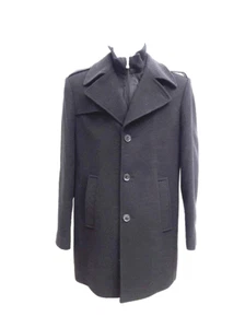 Kurze Herren Wollmantel schwarz klassisch mit abnehmbarem Steppeinsatz Gr. XXL - Picture 1 of 2