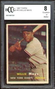 1957 Topps #10 Willie Mays Card BGS BCCG 8 Excellent+