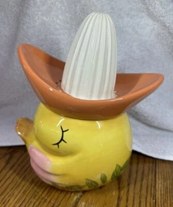 CERAMIC BIRD JUICER REAMER, Yellow Orange. Two pieces. - Picture 1 of 5