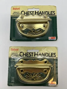 Vintage BRAINERD Messing versilbert 3" Brust Griffe 2 x 2 Pack Made in USA - Bild 1 von 3