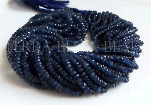Pink Blue Sapphire Smooth Rondelle Loose Gemstone Beads Strand 14 3mm 4mm