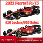 Bburago 1:43 2022 Ferrari F1-75 F1 #16 Leclerc / #55 Sainz Model Car Gift Toy US