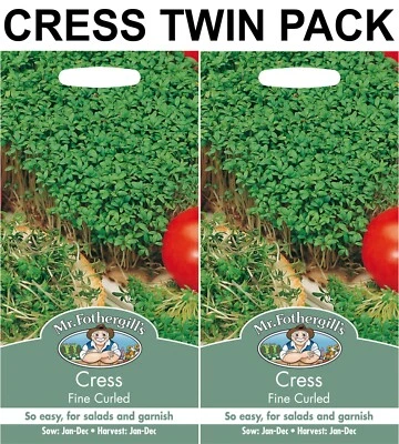 Cress Seeds Bargain Twin Pack by Mr Fothergill's DELIVERY INCLUDED Mustard Seeds - Image 1 of 2