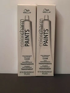Lot of 2 Wella  Color Charm Paints  Semi-Permanent Hair Color Clear  2 oz tubes - Picture 1 of 3