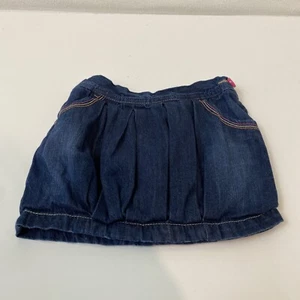 Crazy 8 by Gymboree Denim Blue Pink Heart Skirt Size 4 4T - Picture 1 of 10