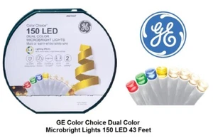 GE Color Choice Dual Color Microbright 150 LED Multicolor, White Cord 43.4 Feet - Picture 1 of 10