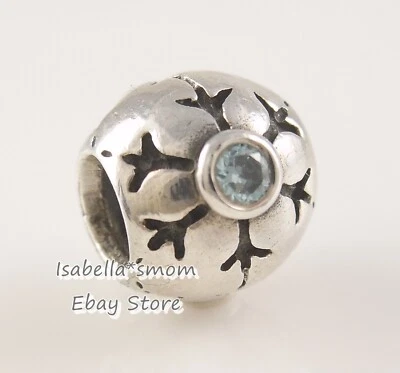 Neu Original Pandora Aquamarin/Blau Zirkonia Schneeflocke Winter Charm ~ Perlen - Bild 1 von 3