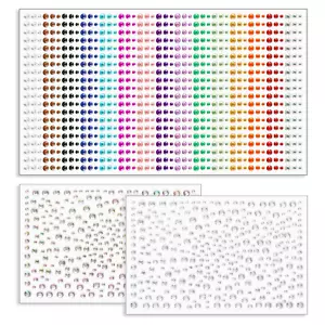 1600 Pcs 3/4/5/6 Mm Self Adhesive Face Gems Rhinestones, Face Jewels Diamonds St - Picture 1 of 12