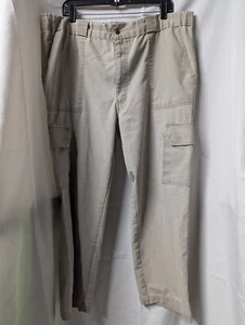 Pantalones chinos Le Tigre para hombre talla 36-38 Wx32 L tostados pierna recta frente plano - Imagen 1 de 5