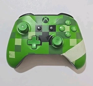Microsoft Xbox One Wireless Minecraft Green Creeper Gaming Controller Read Desc - Picture 1 of 2