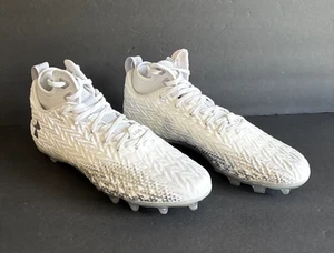 Under Armour Spotlight Clone 3026334-100 White Silver Football Cleats Size 9.5 - Picture 1 of 13
