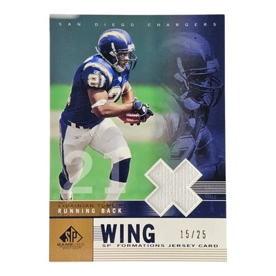 2003 SP Game Used Ladainian Tomlinson Wing Formations Gold GU Jersey #'d /25 - Image 1 of 2