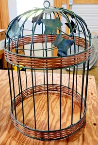 HD Metall/Geflecht/Jäger Efeu Vogelkäfig 12,5" Höhe x 9" Breite hängt oder sitzt ~ Top Zustand - Bild 1 von 5