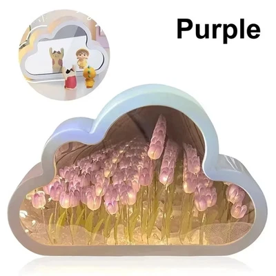 Nube Tulipán Luz Nocturna Hecha a Mano Hágalo Usted Mismo Flor Decoración del Hogar Atmósfera Lámpara Regalo Foto 1 de 4