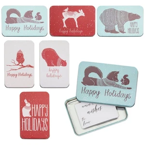 6 Pack Christmas Gift Card Holders with Lids, Decorative Tin Boxes, 5 x 3.25 In - Picture 1 of 7