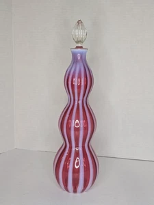 Jarra de vidrio Fenton Art vintage arándano opalescente óptica acanalada con tapón - Imagen 1 de 16