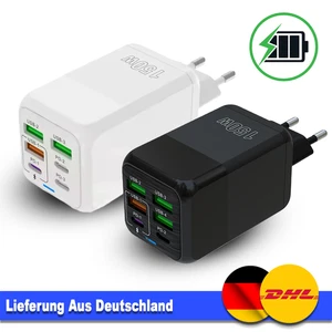 Schnellladegerät USB-C 6-fach 150W 2x USB-C 4x USB Charger Mehrfach Stecker - Bild 1 von 12