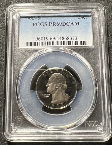 1983 S PROOF WASHINGTON QUARTER PCGS PR69RD DCAM FREE S&H Cover