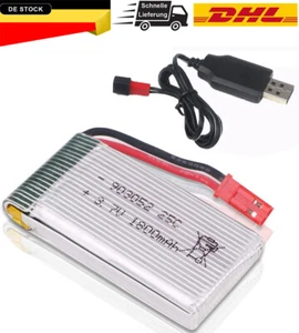 3,7V 1800mah Lipo Akku 25C JST Stecker mit Ladegerät für RC Quadcopter Drhone  - Bild 1 von 7