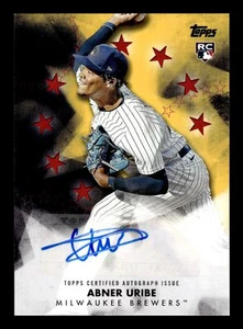 2024 Topps Series 2 ABNER URIBE BASEBALL STARS RED AUTO 4/25 BREWERS RC - Picture 1 of 2