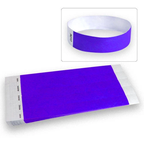 purple - 3/4" tyvek wristbands - 100 pack