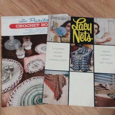 2 Vtg Star Crochet and Lace Weaving Pattern Booklets '50s Various items - Image 1 of 4