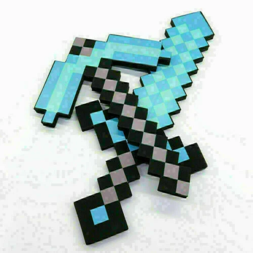 Flourishing Minecraft Blue EVA Foam Diamond Sword & Pickaxe set Gamer Gift uk