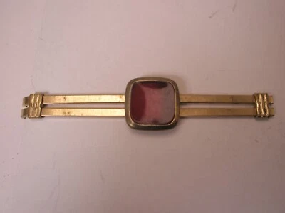 3" Red Cabochon Vintage LARGE Tie Bar Clip - Image 1 of 4