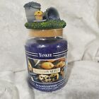 Yankee Candle Blueberry Muffin Black Band Large Jar w/Blueberry topper-both NEW