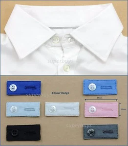 100% Cotton Collar Extender Formal Shirt Blouse Cuff Neck Button Size Loosen Tie - Picture 1 of 16