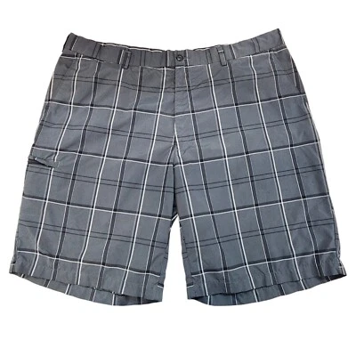 Shorts de golfe masculino Grand Slam tamanho 40 cinza xadrez bolsos chino - Imagem 1 de 4