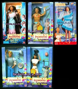 Muñeca Pocahontas John Smith Kocoum Nakoma Trenzas Brillantes Colores Sol Disney Lote 5 - Imagen 1 de 6